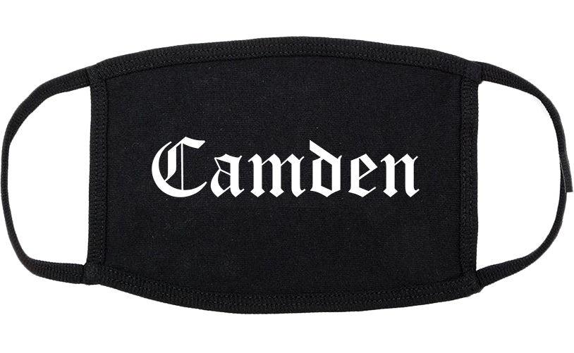 Camden New Jersey NJ Old English Cotton Face Mask Black