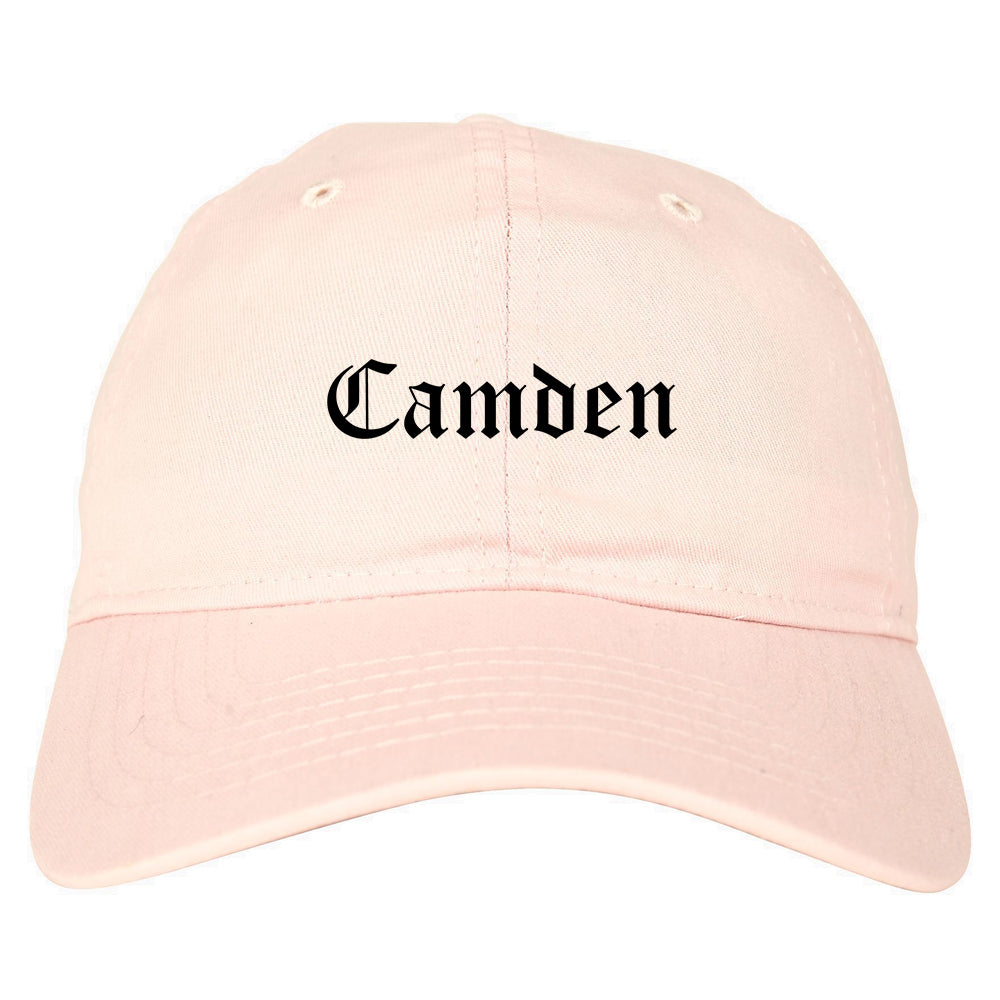 Camden New Jersey NJ Old English Mens Dad Hat Baseball Cap Pink