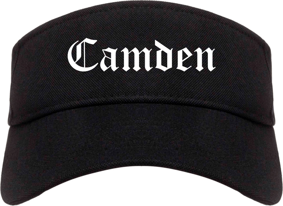 Camden New Jersey NJ Old English Mens Visor Cap Hat Black