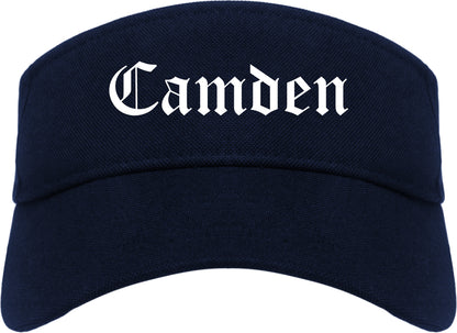 Camden New Jersey NJ Old English Mens Visor Cap Hat Navy Blue