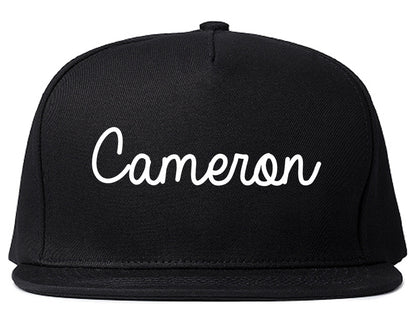 Cameron Missouri MO Script Mens Snapback Hat Black