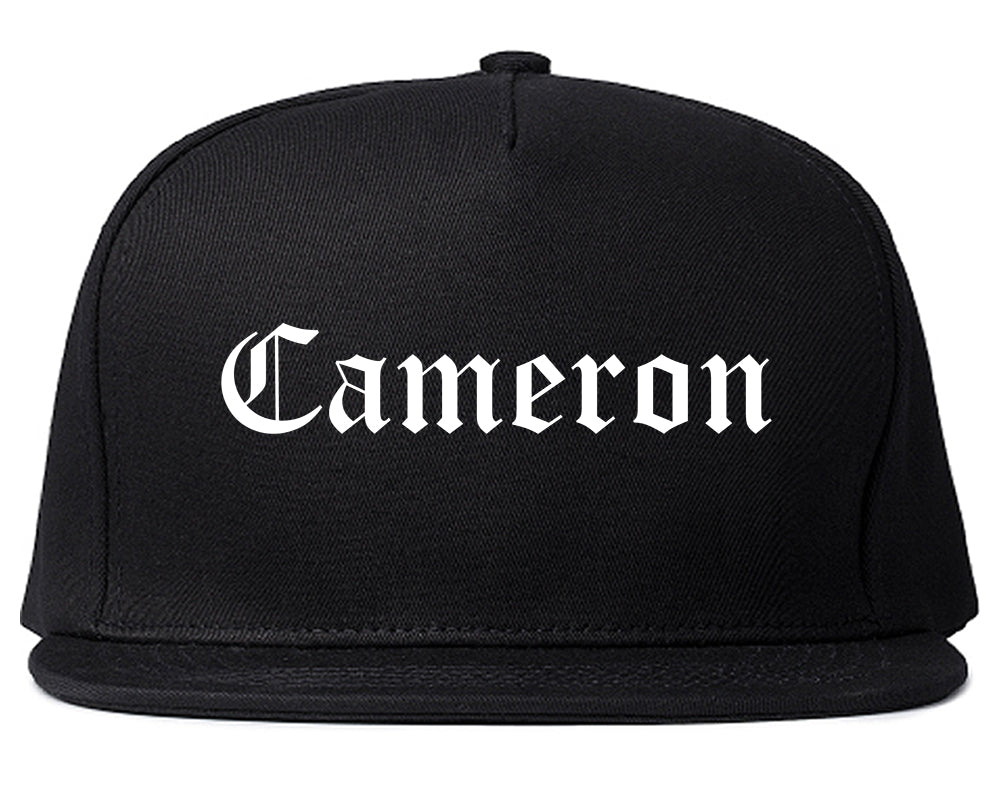 Cameron Texas TX Old English Mens Snapback Hat Black