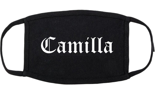 Camilla Georgia GA Old English Cotton Face Mask Black