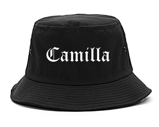 Camilla Georgia GA Old English Mens Bucket Hat Black