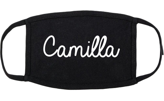 Camilla Georgia GA Script Cotton Face Mask Black