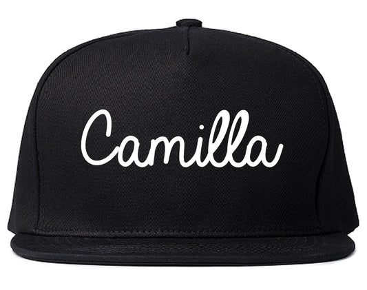 Camilla Georgia GA Script Mens Snapback Hat Black