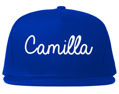 Camilla Georgia GA Script Mens Snapback Hat Royal Blue