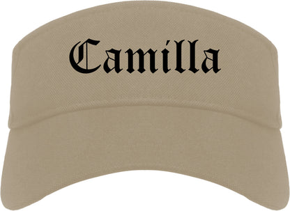 Camilla Georgia GA Old English Mens Visor Cap Hat Khaki