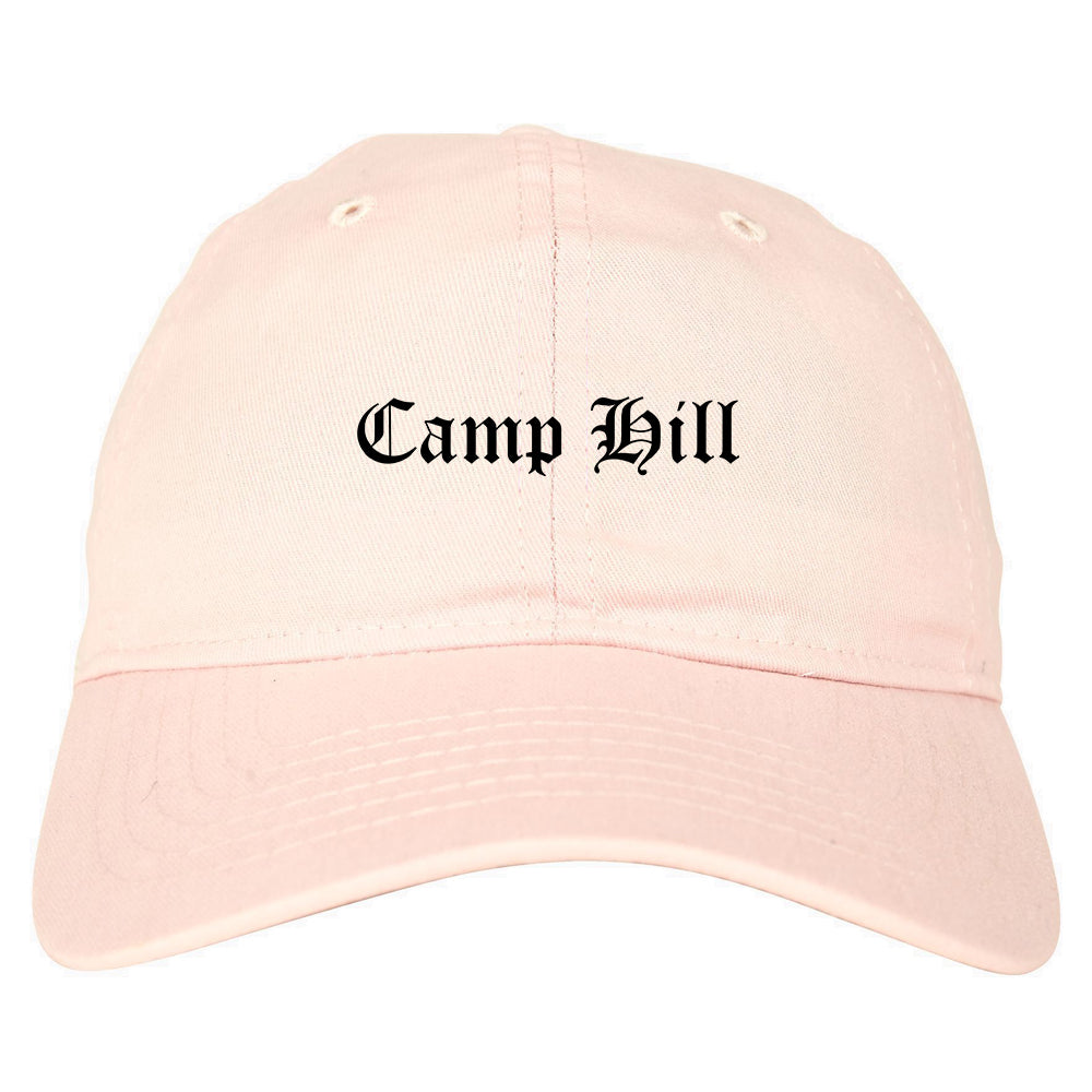 Camp Hill Pennsylvania PA Old English Mens Dad Hat Baseball Cap Pink