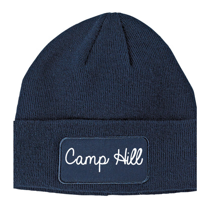 Camp Hill Pennsylvania PA Script Mens Knit Beanie Hat Cap Navy Blue