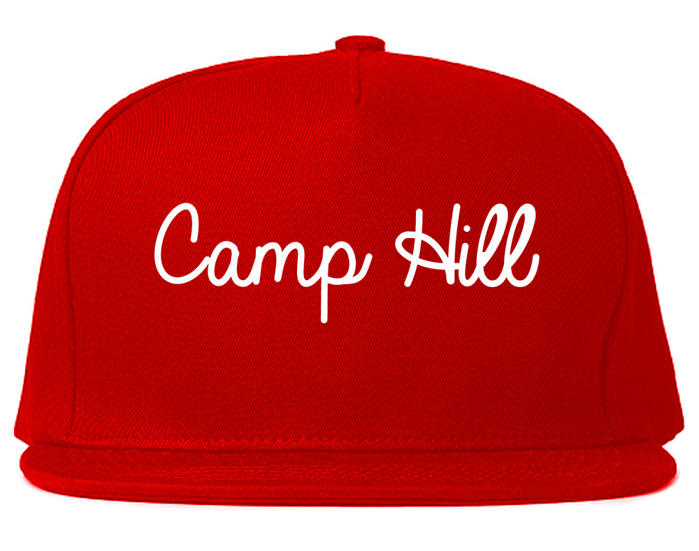 Camp Hill Pennsylvania PA Script Mens Snapback Hat Red