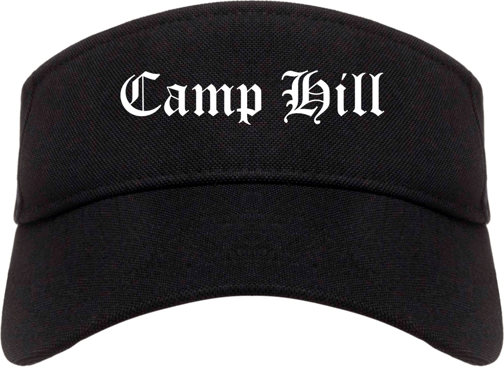 Camp Hill Pennsylvania PA Old English Mens Visor Cap Hat Black