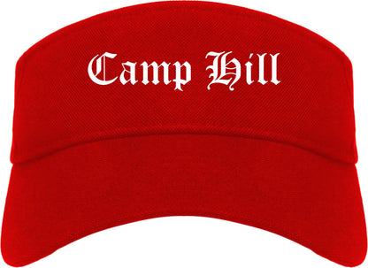 Camp Hill Pennsylvania PA Old English Mens Visor Cap Hat Red