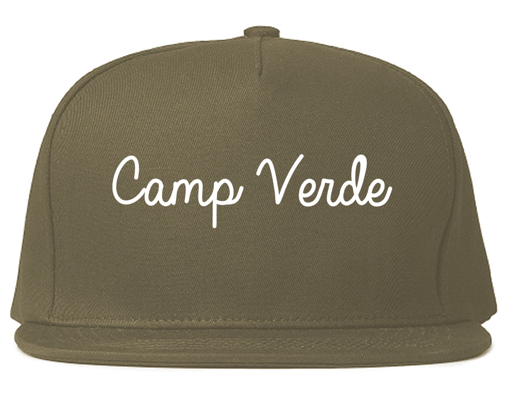 Camp Verde Arizona AZ Script Mens Snapback Hat Grey
