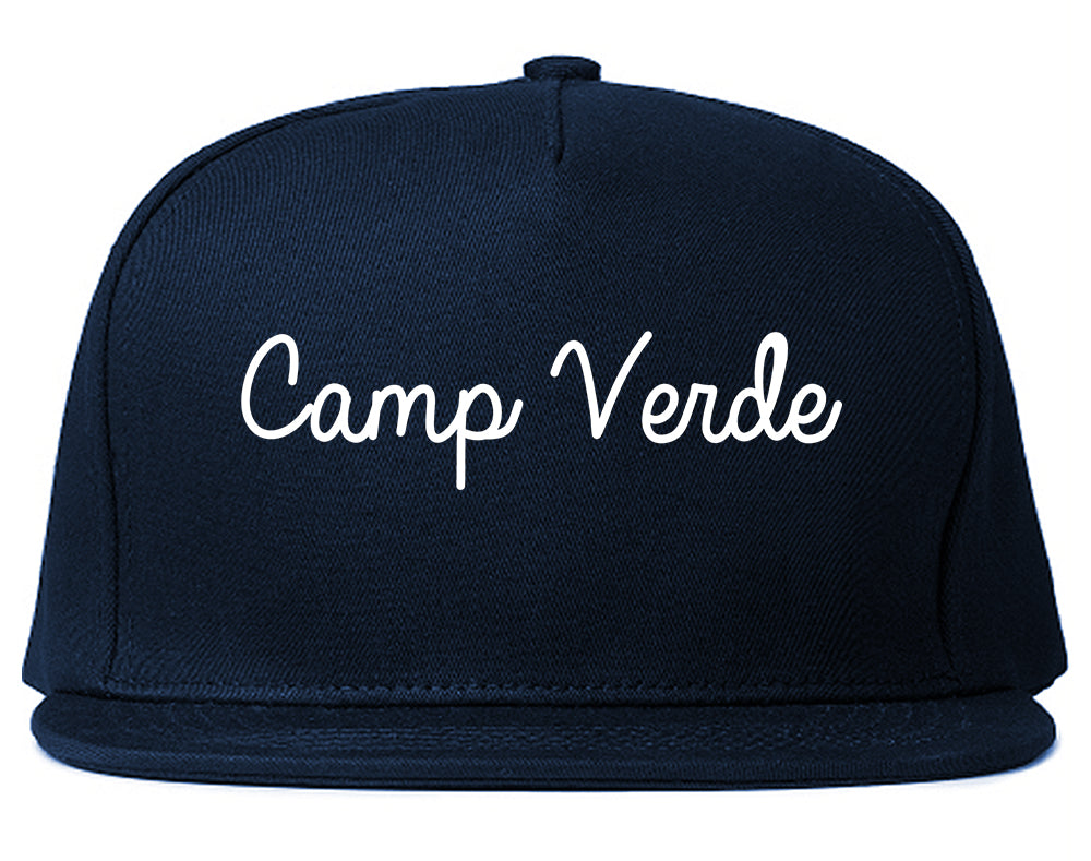 Camp Verde Arizona AZ Script Mens Snapback Hat Navy Blue