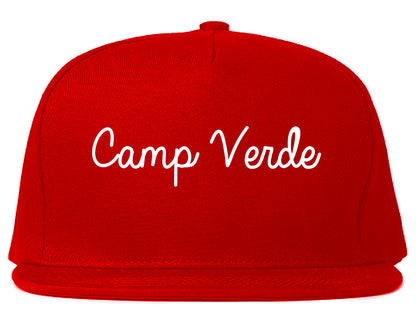 Camp Verde Arizona AZ Script Mens Snapback Hat Red