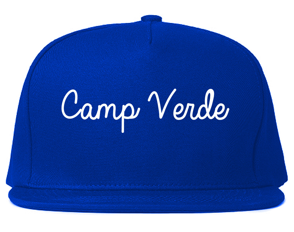 Camp Verde Arizona AZ Script Mens Snapback Hat Royal Blue