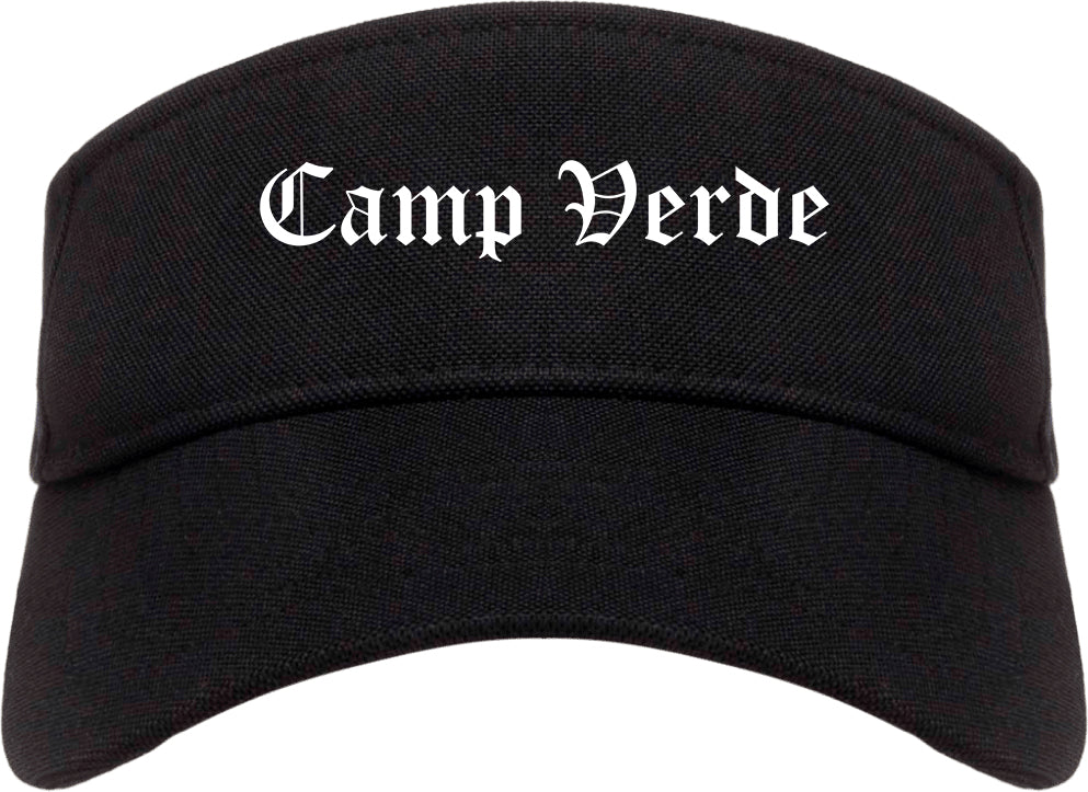 Camp Verde Arizona AZ Old English Mens Visor Cap Hat Black