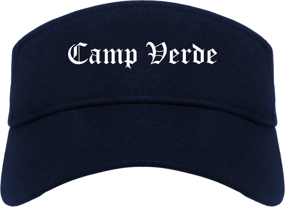 Camp Verde Arizona AZ Old English Mens Visor Cap Hat Navy Blue