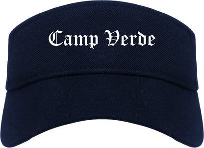 Camp Verde Arizona AZ Old English Mens Visor Cap Hat Navy Blue