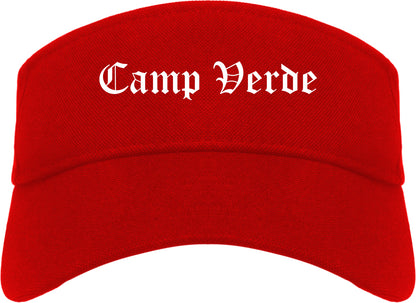 Camp Verde Arizona AZ Old English Mens Visor Cap Hat Red