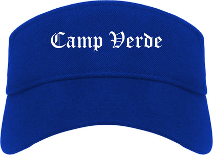 Camp Verde Arizona AZ Old English Mens Visor Cap Hat Royal Blue