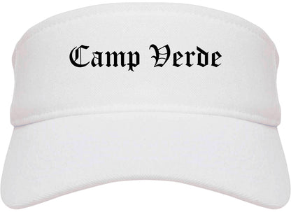 Camp Verde Arizona AZ Old English Mens Visor Cap Hat White
