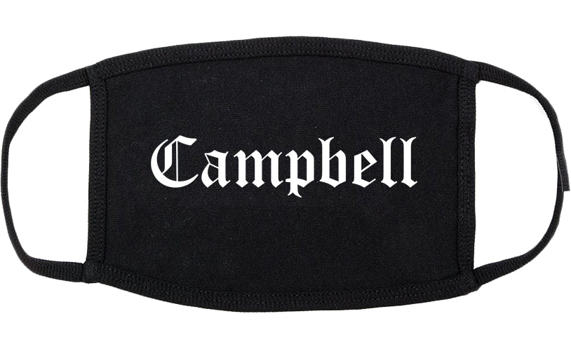 Campbell California CA Old English Cotton Face Mask Black
