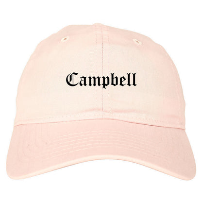 Campbell California CA Old English Mens Dad Hat Baseball Cap Pink