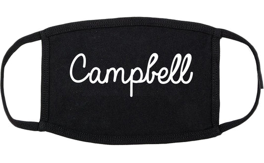 Campbell California CA Script Cotton Face Mask Black