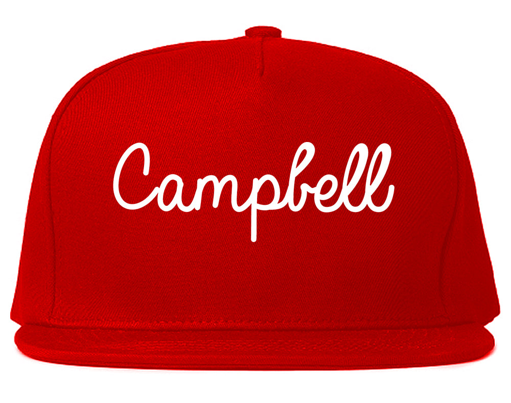 Campbell California CA Script Mens Snapback Hat Red
