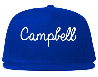 Campbell California CA Script Mens Snapback Hat Royal Blue