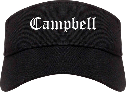 Campbell California CA Old English Mens Visor Cap Hat Black