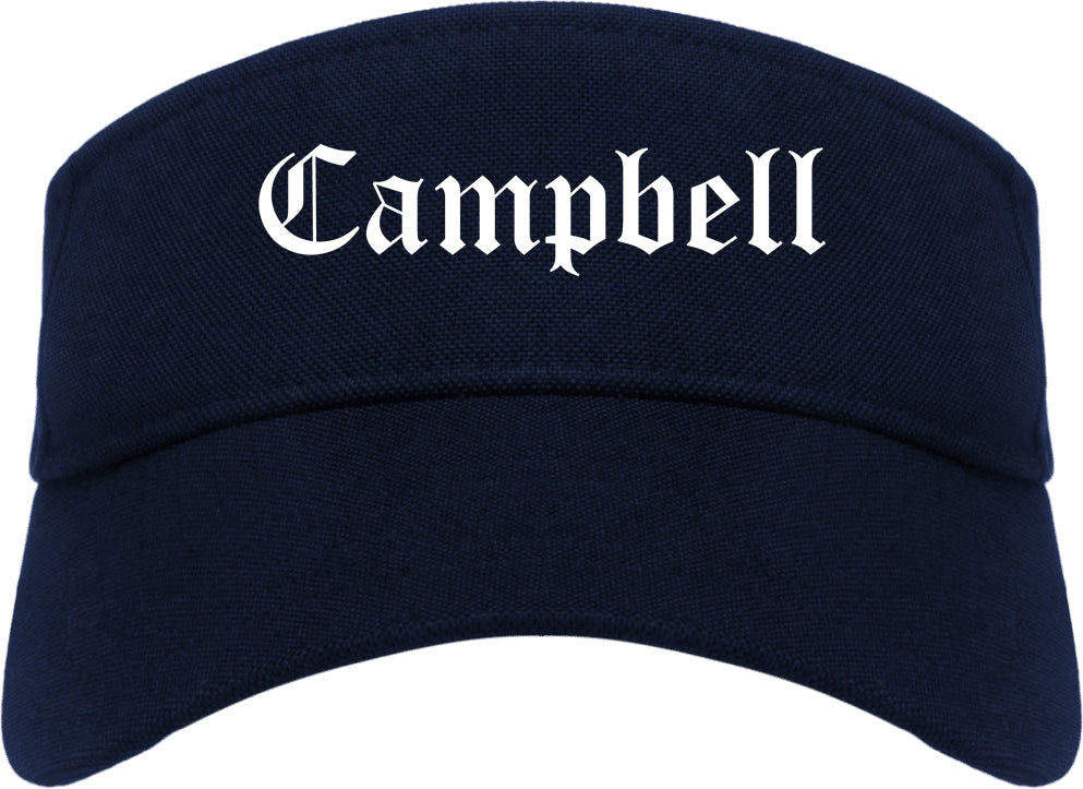 Campbell California CA Old English Mens Visor Cap Hat Navy Blue
