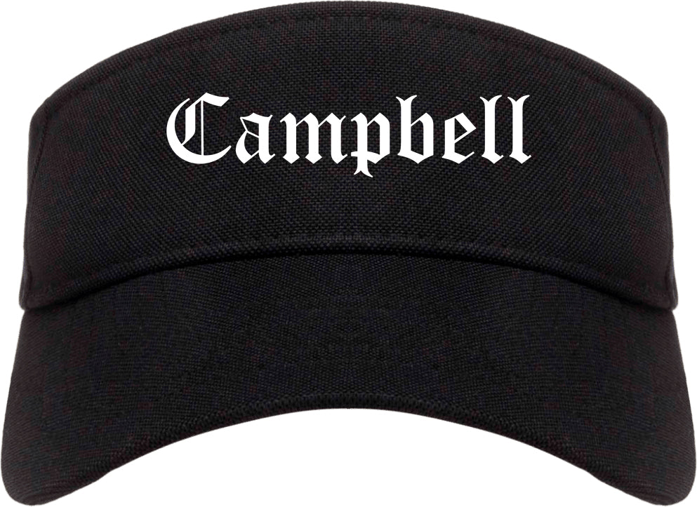 Campbell Ohio OH Old English Mens Visor Cap Hat Black