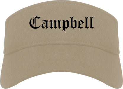 Campbell Ohio OH Old English Mens Visor Cap Hat Khaki
