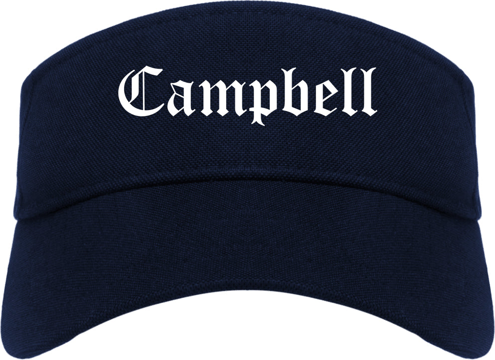Campbell Ohio OH Old English Mens Visor Cap Hat Navy Blue