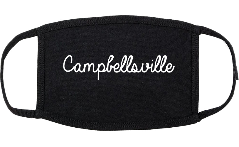 Campbellsville Kentucky KY Script Cotton Face Mask Black
