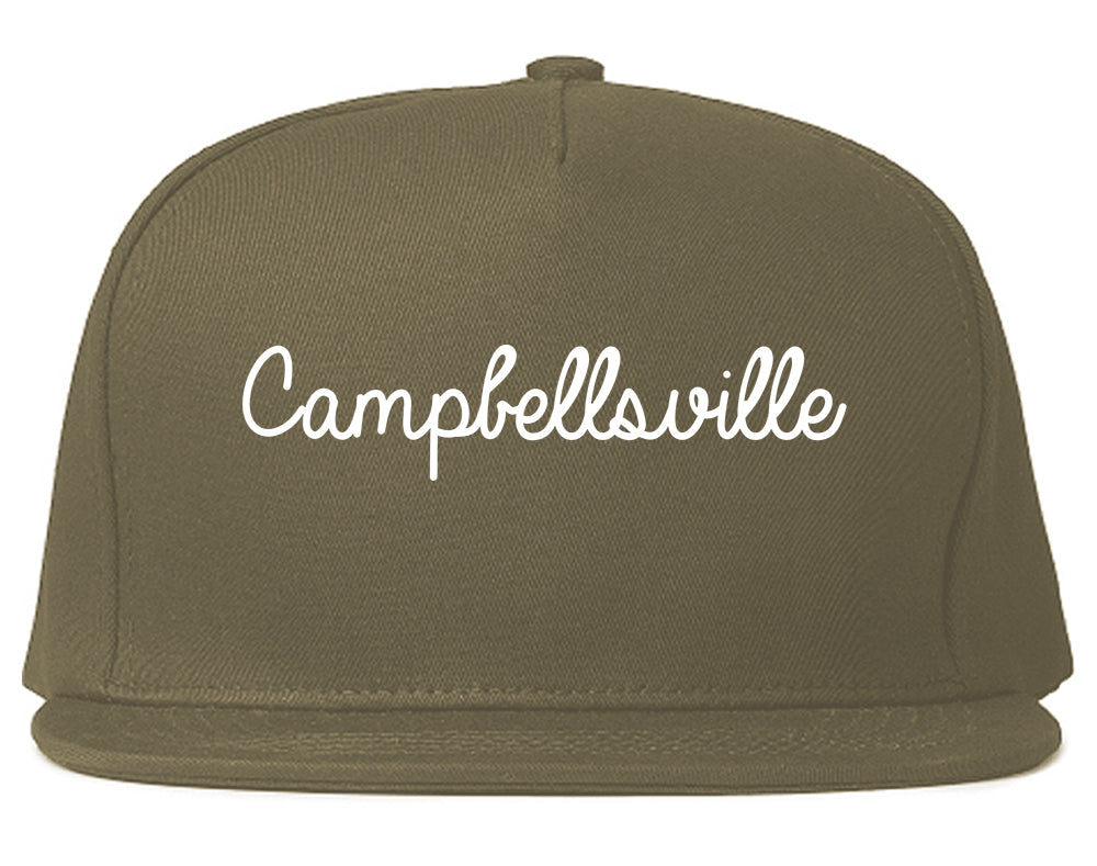 Campbellsville Kentucky KY Script Mens Snapback Hat Grey