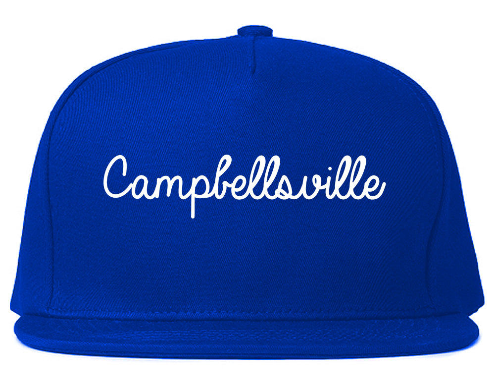Campbellsville Kentucky KY Script Mens Snapback Hat Royal Blue