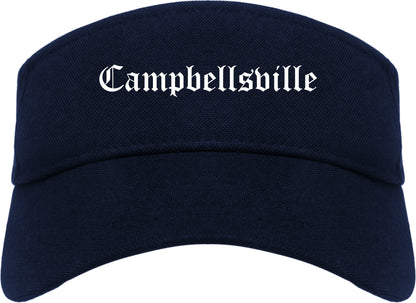 Campbellsville Kentucky KY Old English Mens Visor Cap Hat Navy Blue