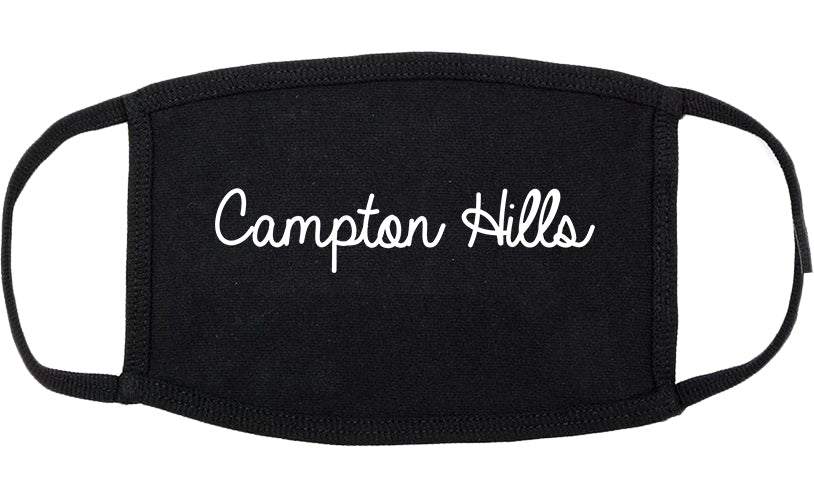 Campton Hills Illinois IL Script Cotton Face Mask Black