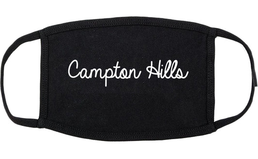 Campton Hills Illinois IL Script Cotton Face Mask Black