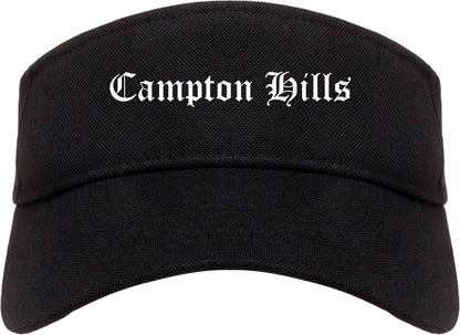 Campton Hills Illinois IL Old English Mens Visor Cap Hat Black
