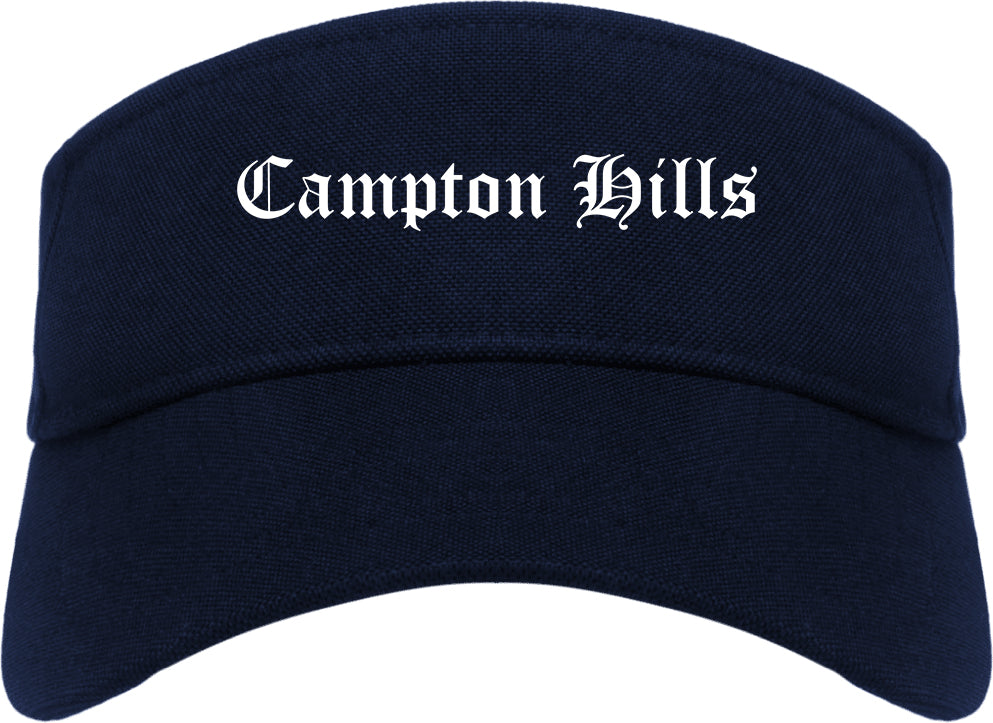 Campton Hills Illinois IL Old English Mens Visor Cap Hat Navy Blue