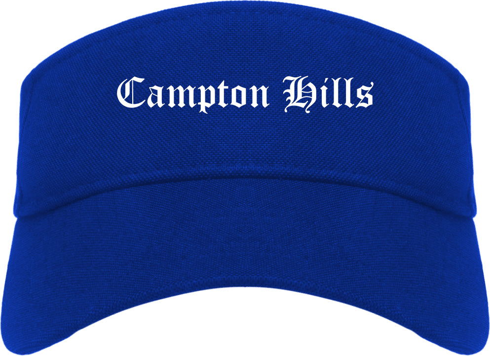 Campton Hills Illinois IL Old English Mens Visor Cap Hat Royal Blue