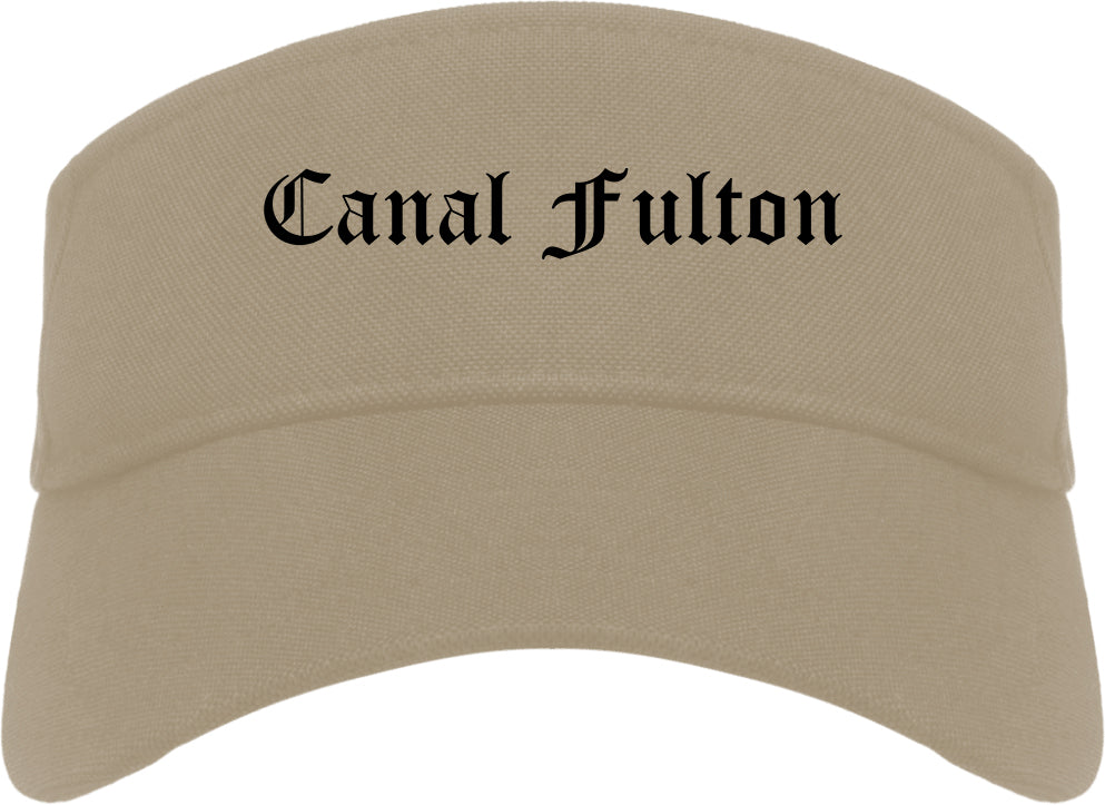 Canal Fulton Ohio OH Old English Mens Visor Cap Hat Khaki