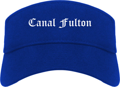 Canal Fulton Ohio OH Old English Mens Visor Cap Hat Royal Blue