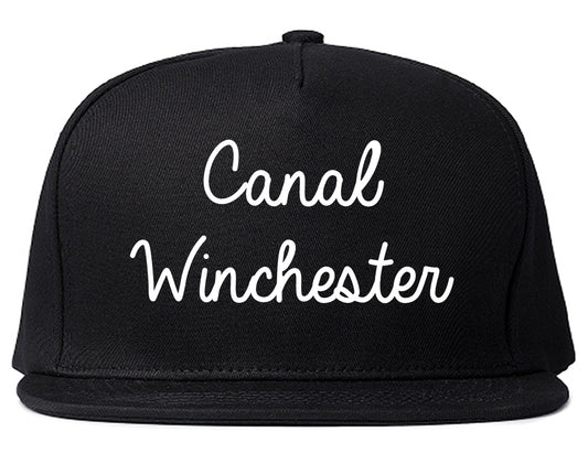 Canal Winchester Ohio OH Script Mens Snapback Hat Black