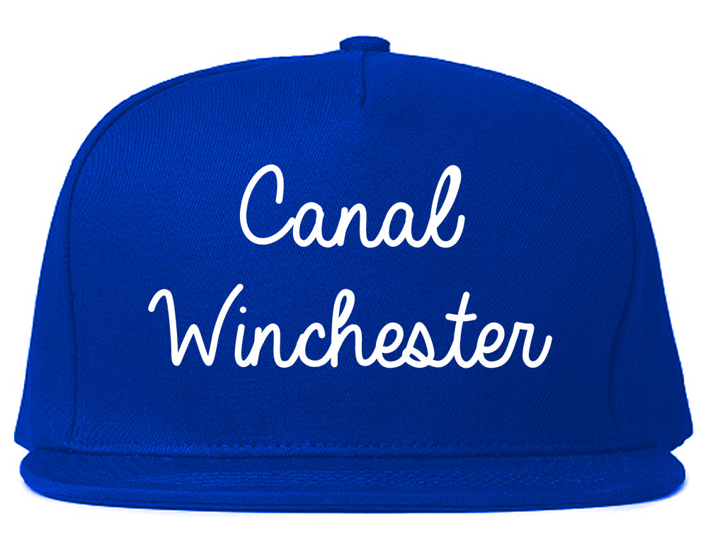 Canal Winchester Ohio OH Script Mens Snapback Hat Royal Blue